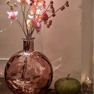 Pink Glass Round Vase